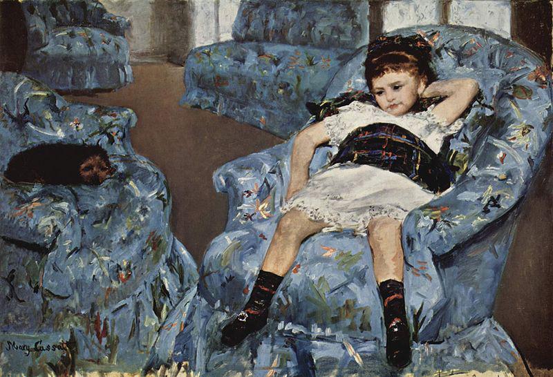 Mary Cassatt Kleines Madchen im blauen Fauteuil oil painting image